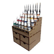 Charger l'image dans la galerie, Rangement peintures Vallejo et quatre petits tiroirs