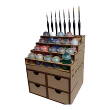Load image into Gallery viewer, Citadel paints rack and four small drawers
