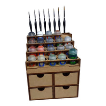 Load image into Gallery viewer, Citadel paints rack and four small drawers
