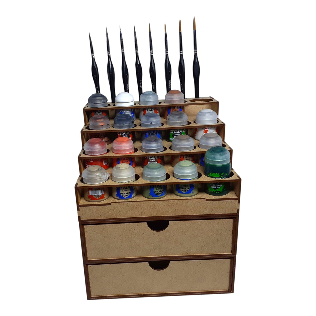 Rangement peintures Citadel et deux tiroirs longs